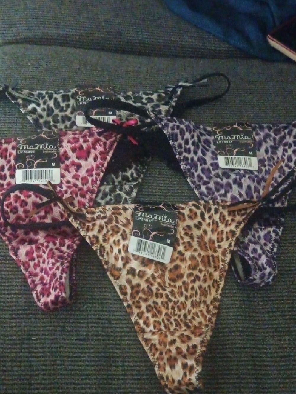 Mamia Black & White Leopard Print String Thong